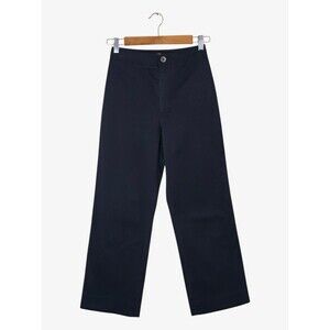Steven Alan Womens Navy Twill Pants Size 0 Straight Leg Cropped USA Minimalist